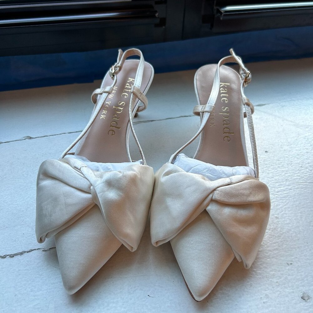 Kate Spade Cream Bow Heels